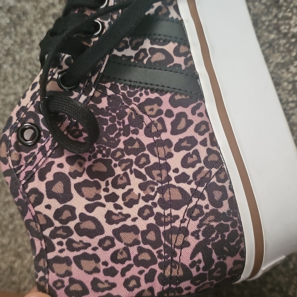 Adidas Pink Leopard Print High Top Sneakers